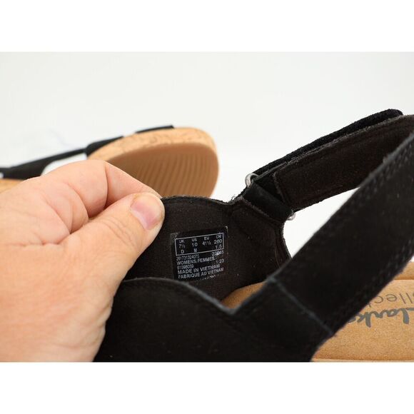 Clarks Rose Erin Strappy Cork Wedge Heel Platform Sandals Black Size 10M - Picture 9 of 10